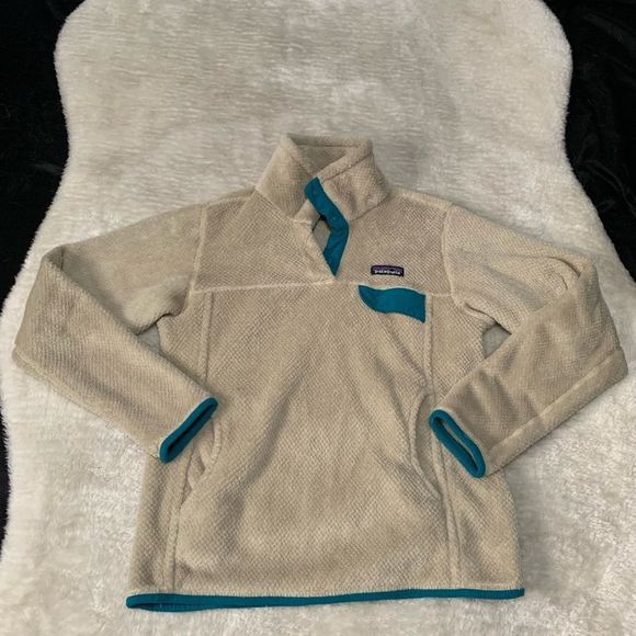 Patagonia Sweaters - Patagonia Retool Womens Beige Snap Pullover Sweater Size Small Fleece
